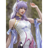 Genshin Impact Keqing Fanart Cheongsam Cosplay Costume