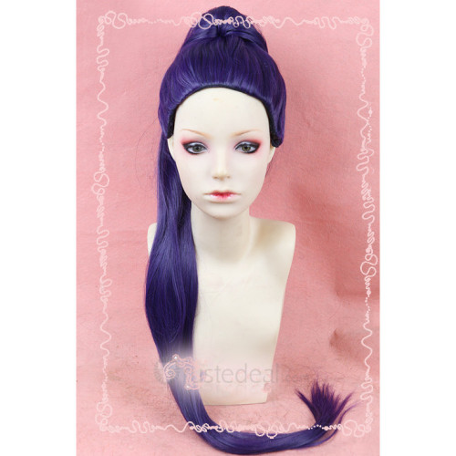 Overwatch Widowmaker Ponytail Dark Purple Cosplay Wig