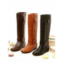 Top quality soft leather upper gauze inside rubber sole knee boots(JYs8)