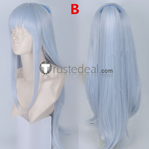 Angel Beats Tachibana Kanade Pale Blue Ponytails Cosplay Wigs