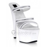 Patent Leather Upper High Heel Open-toes Beading Platform Sexy Sandals(701-05)