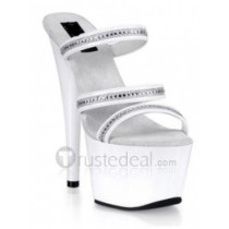 Patent Leather Upper High Heel Open-toes Beading Platform Sexy Sandals(701-05)