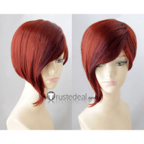 Anime Game Dark Red Cosplay Wig with Long Side Bangs