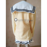 Kimi to Kanojo to Kanojo no Koi Mukou Aoi Miyuki Sone White Black School Uniform Yellow Cardigan Cosplay Costume