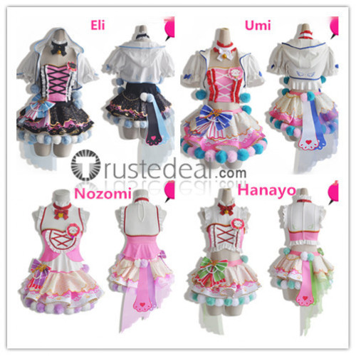 Love Live Double Ponytails Cat Neko Nozomi Umi Nico Eli Maki Kotori Hanayo Cosplay Costumes