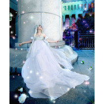 Sailor Moon Tsukino Usagi Princess White Formal Cosplay Dress