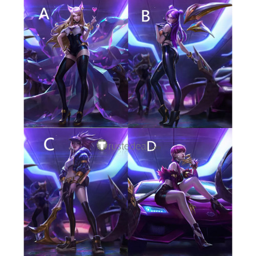 Commssion League of Legends KDA Skins Akali KaiSa Ahri Evelynn Cosplay Costumes Shoes