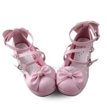 Pink Bow Lolita Shoes