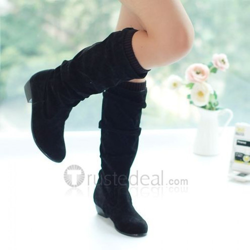 Top quality PU medium heel pumps boots(JY810)