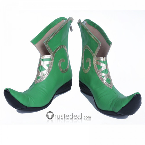 Overwatch Tracer Lena Oxton Jingle Skin Green Cosplay Shoes Boots