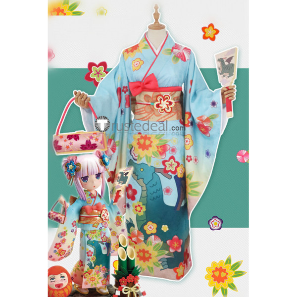 Miss Kobayashi's Dragon Maid Kanna Kamui Finest Kimono Cosplay Costume