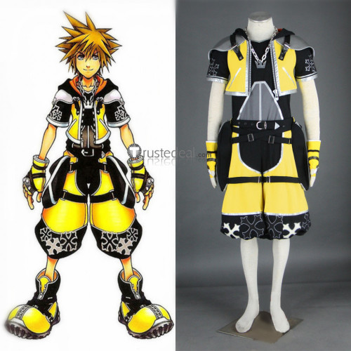 Kingdom Hearts II Sora Master Form Yellow Cosplay Costume