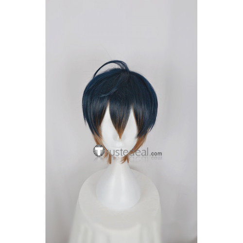 Act! Addict! Actors! A3! Spring Troupe Usui Masumi Dark Blue Brown Gradient Cosplay Wig