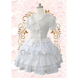 Date A Live Kurumi Tokisaki White Lolita Dress Cosplay Costume
