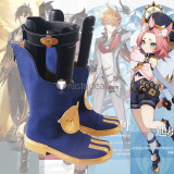 Genshin Impact Traveler Aether Sora Amber Diona Beidou Xingqiu Cosplay Shoes Boots