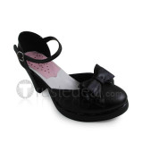 Dark Blue Bow Straps Lolita Sandals