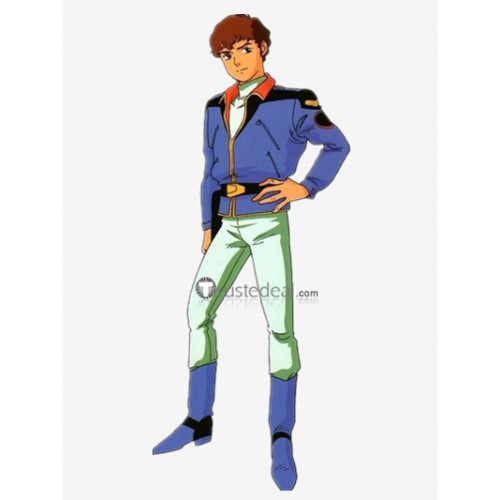 Mobile Suit Gundam Char's Counterattack Amuro Ray Blue Cosplay Costume