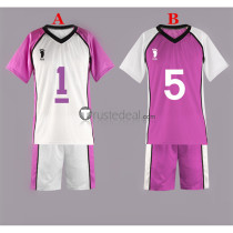 Haikyuu Shiratorizawa Academy Volleyball Uniform Wakatoshi Ushijima Satori Tendo Purple White Cosplay Costumes