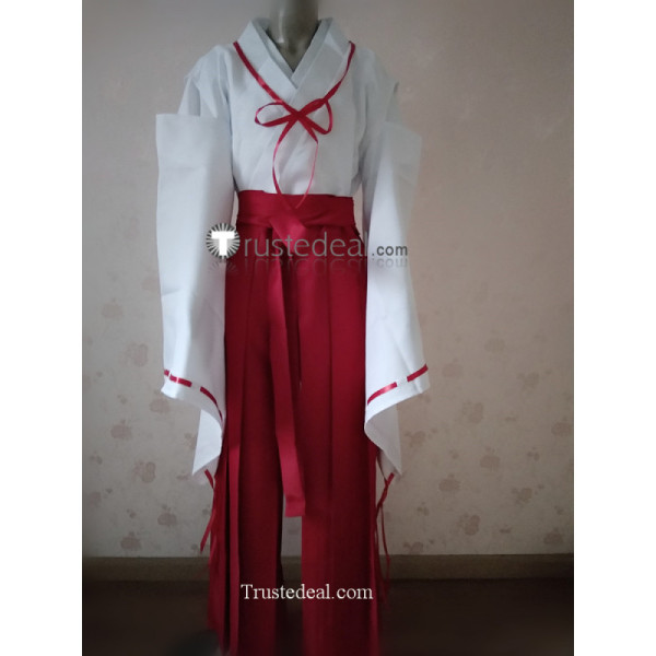 InuYasha Kikyo Miko Red White Kimono Cosplay Costume
