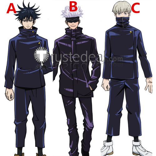 Jujutsu Kaisen Sorcery Fight Toge Inumaki Megumi Fushiguro Satoru Gojo Blue Black Uniform Cosplay Costumes