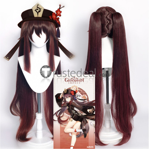Genshin Impact Eula Yanfei Hu Tao Brown Pink Blue Cosplay Wigs