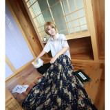 Natsume's Book of Friends Takashi Natsume Red Blue Kimono Cosplay Costume