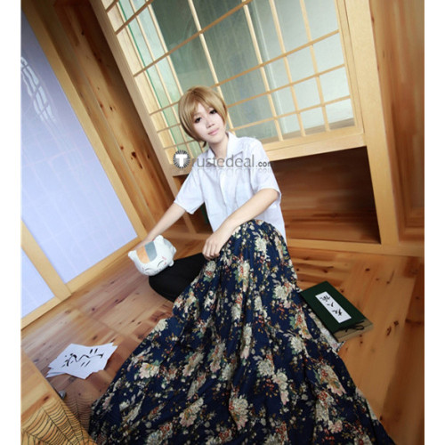 Natsume's Book of Friends Takashi Natsume Red Blue Kimono Cosplay Costume