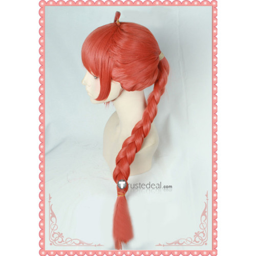 Gintama Kagura Mother Kouka Braid Orange Cosplay Wig