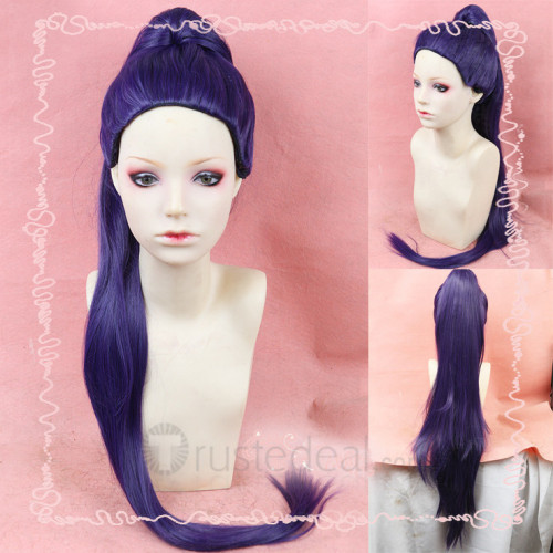 Overwatch Widowmaker Ponytail Dark Purple Cosplay Wig