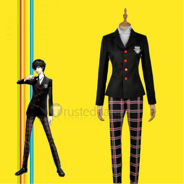 Persona 5 Protagonist Kurusu Akira Shujin School Academy Uniform Black Cosplay Costume