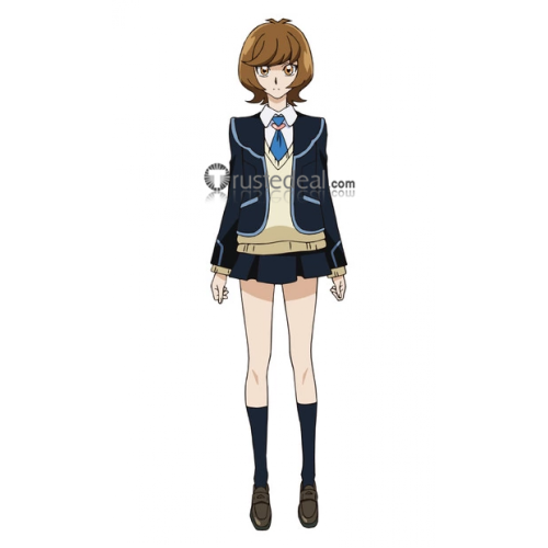 YuGiOh VRAINS Skye Zaizen Den City High School Uniform Dark Blue Cosplay Costume