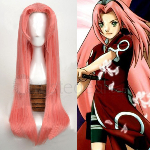 Naruto Sakura Haruno Long Pink Short Styled Cosplay Wig