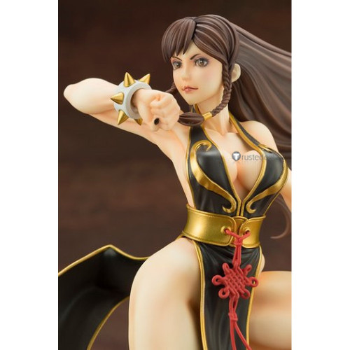 Street Fighter5 CHUN LI Black Golden Cosplay Costume