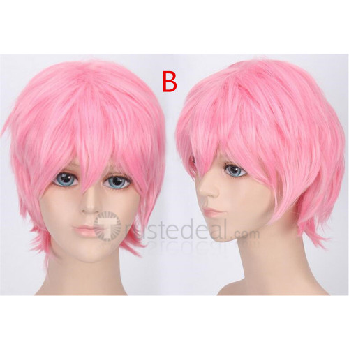 Free! Iwatobi Swim Club Kisumi Shigino and Mirai Nikki Male Yuno Gasai Short Pink Cosplay Wig