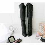 Top quality PU meduim heel knee boots(D1054)