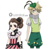 Black Butler Kuroshitsuji Book of Circus Peter Wendy Green Pink Cosplay Costume