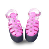 Beautiful Matt White Purple Sandals