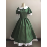 Hetalia Axis Powers Hungary Little Elizaveta Green White Maid Cosplay Costume2