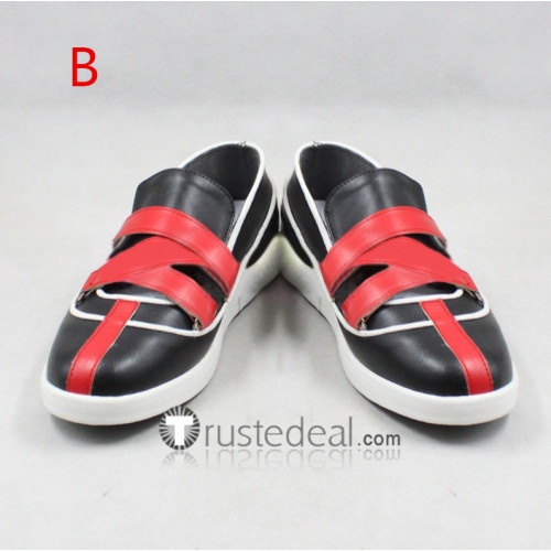 Kingdom Hearts II Roxas Black Red Cosplay Boots