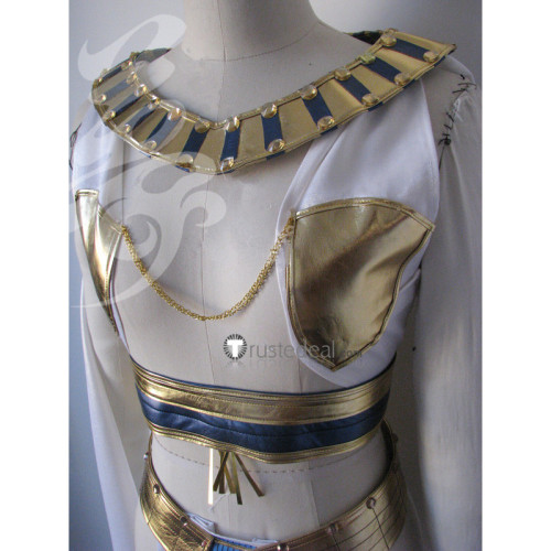 Overwatch Pharah Fareeha Amari Golden White Cosplay Costume
