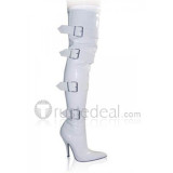 Patent Leather Upper High Heel Thigh-Length Closed-toes Sexy Boots(LC-638)
