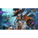 League of Legends Jinx Witch Holloween Black Orange Cosplay Costume