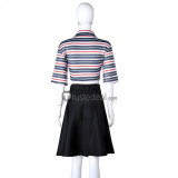 Killing Stalking Yoon Bum Female Stripe Shirt Cosplay Costume