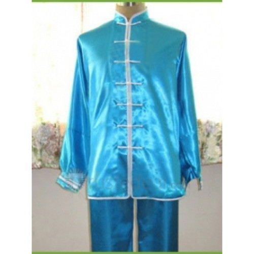 Deepskyblue Imitate Silk Tai Chi / Ji Suit