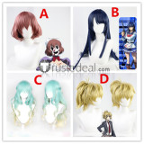 High-Rise Invasion Tenkuu Shinpan Kuon Shinzaki Maid Mask Mayuko Nise Yuri Yayoi Kusakabe Pink Blue Blonde Cosplay Wigs