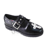 Black and White Cosplay Shoes with Cross