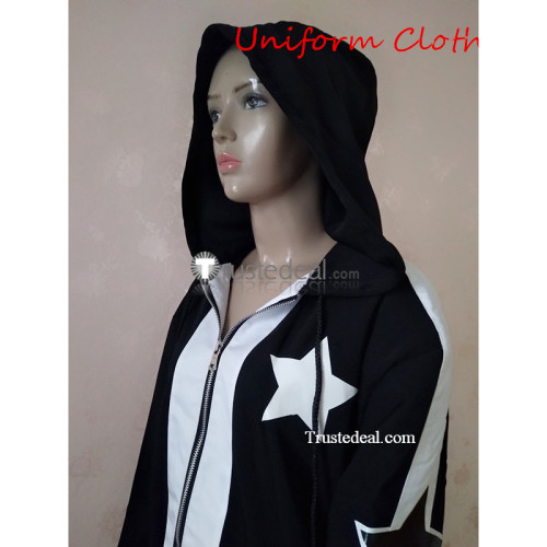 Black Rock Shooter BRS Male Black Velour Hoodie Uniform Cosplay Costume 3