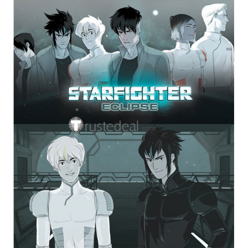 Commission Starfighter Eclipse Abel White Green Highlights Cosplay Wig