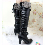 Top quality patent leather corduroy inside with side zipper knee boots(1041)