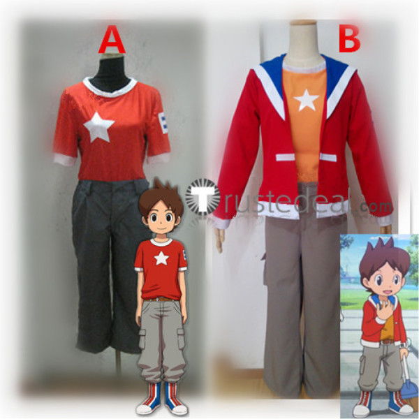 Yo-Kai Watch Nathan Adams Red Cosplay Costume